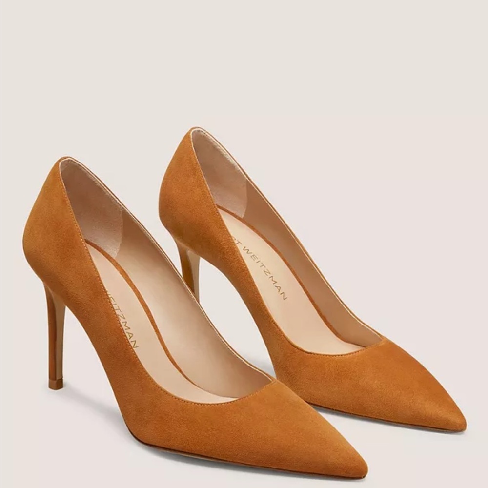 Stuart Weitzman Tan Suede Pumps 85. BRAND NEW